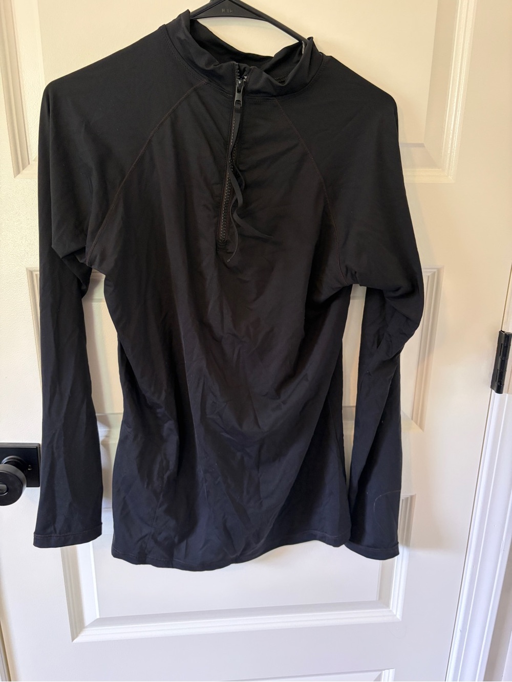 Athleta Black Long-Sleeve Zip Pullover
